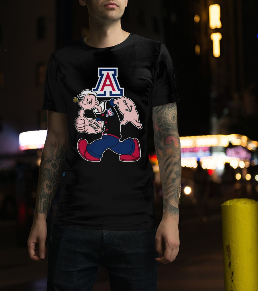 Arizona Wildcats Popeye Anchor My Story Begins Vintage Style T-Shirt