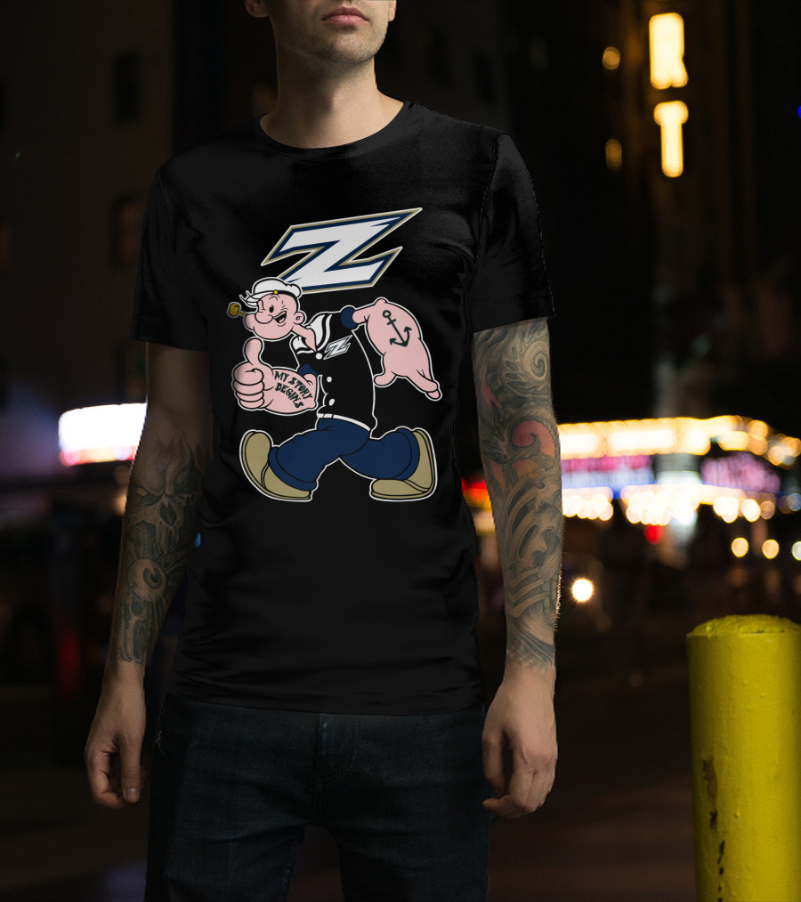 Akron Zips Navy Sailor Character 170 T-Shirt