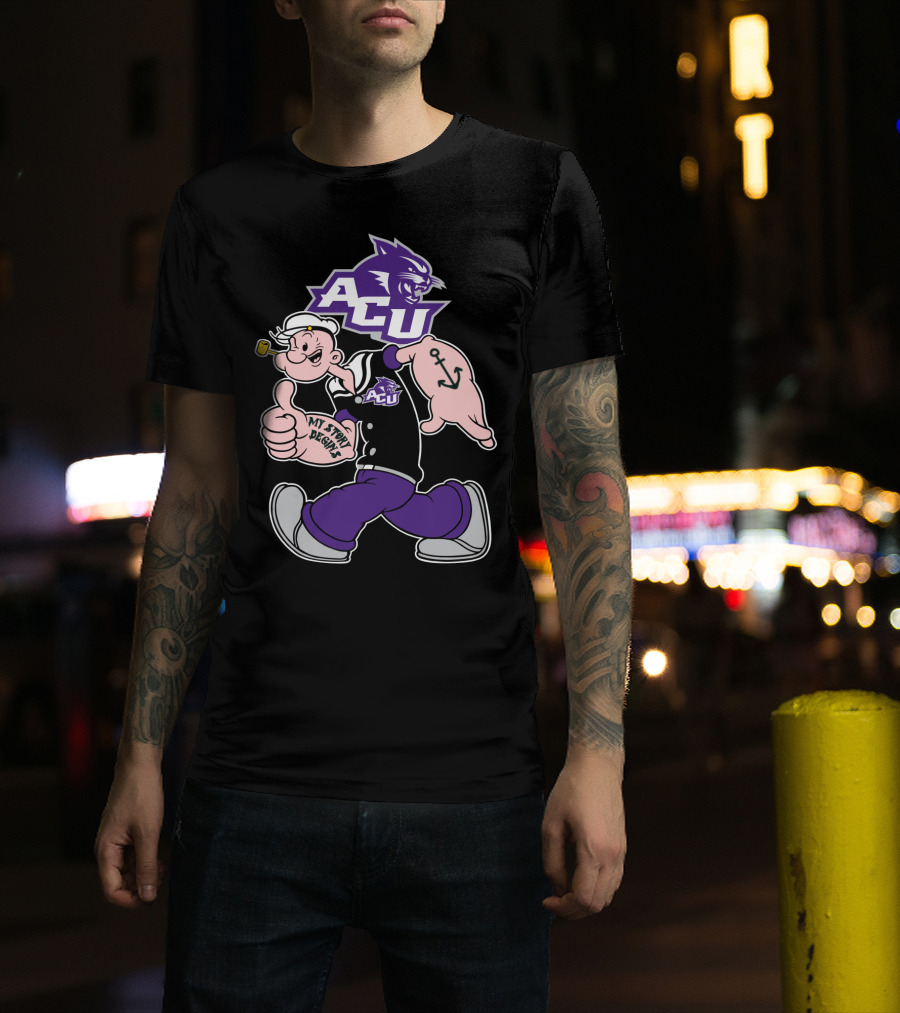 Acu Wildcats Popeye My Story Begins Anchor Tattoo T-Shirt