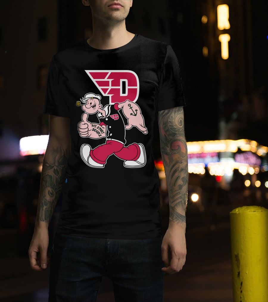 Dayton Flyers 176 Popeye Thumbs Up T-Shirt