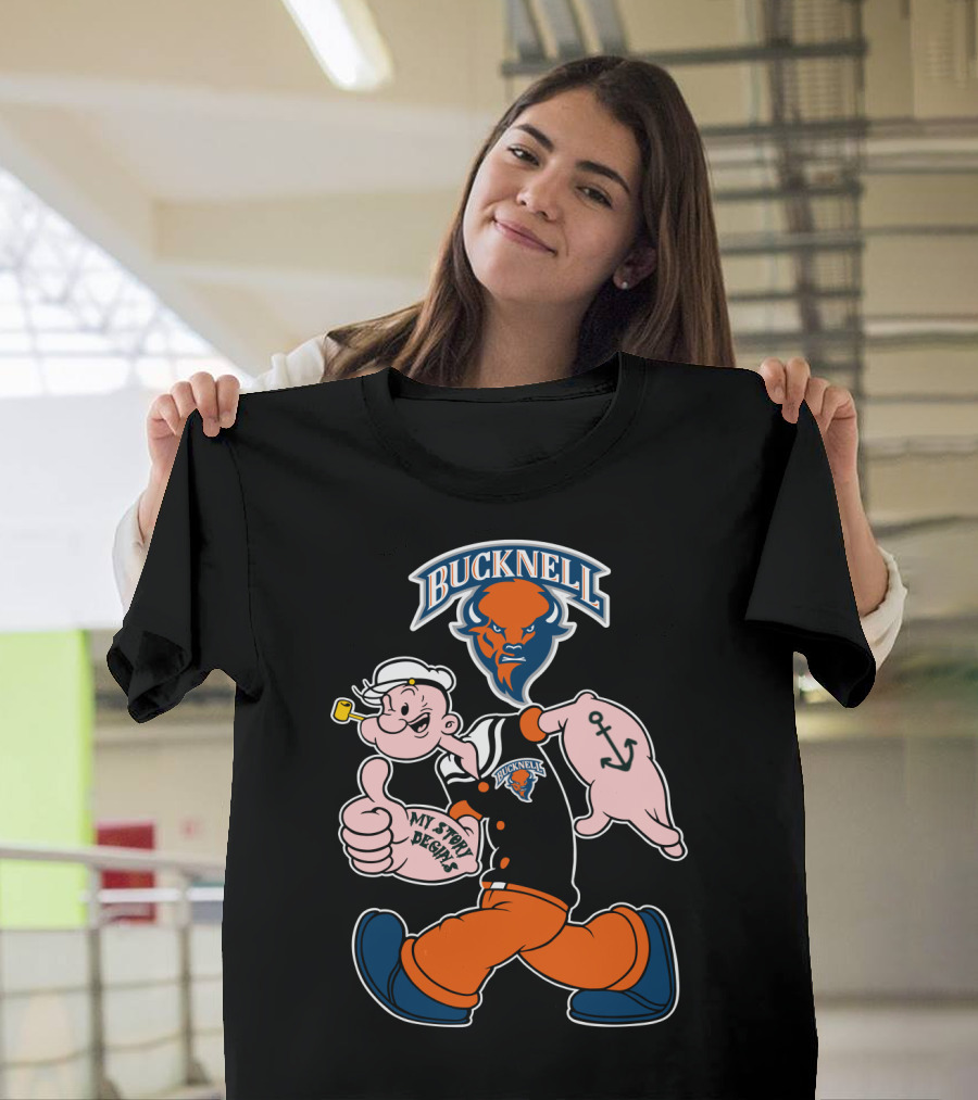 Bucknell Bison Popeye My Story Begins Anchors T-Shirt