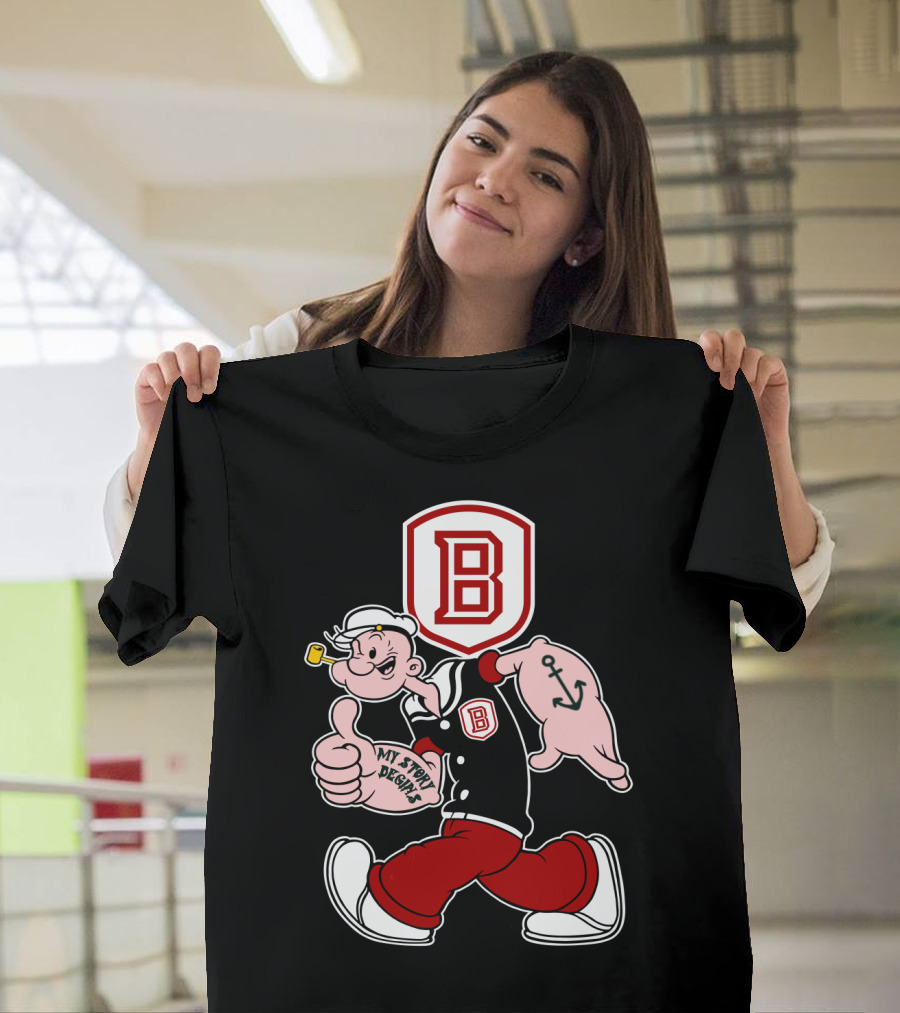 Popeye Thumbs Up Bradley Braves My Story Designs Anchor Tattoo T-Shirt