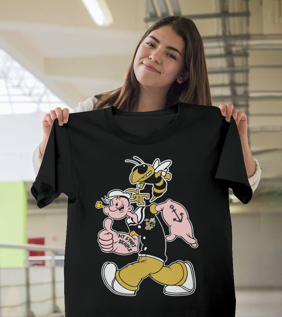Georgia Tech Yellow Jackets Buzz And Sailor Character T-Shirt