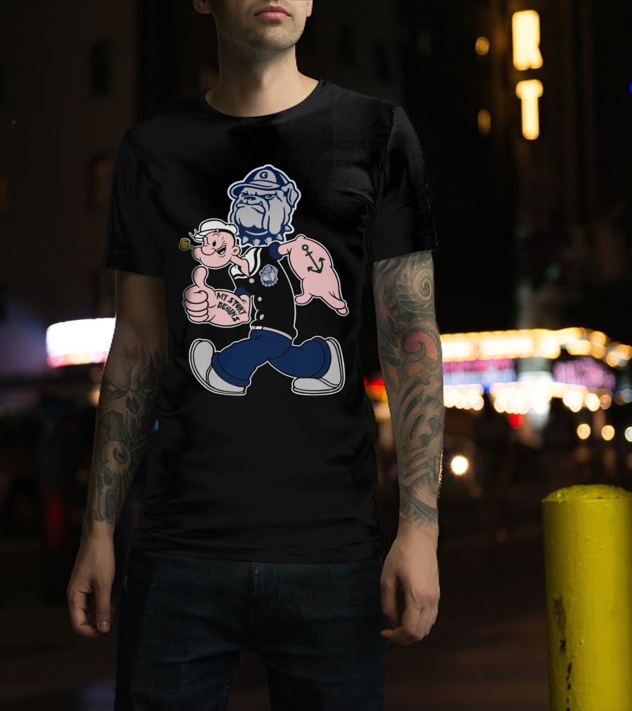 Popeye Georgetown Hoyas My Story Begins Anchor Bulldog Vintage 203 T-Shirt