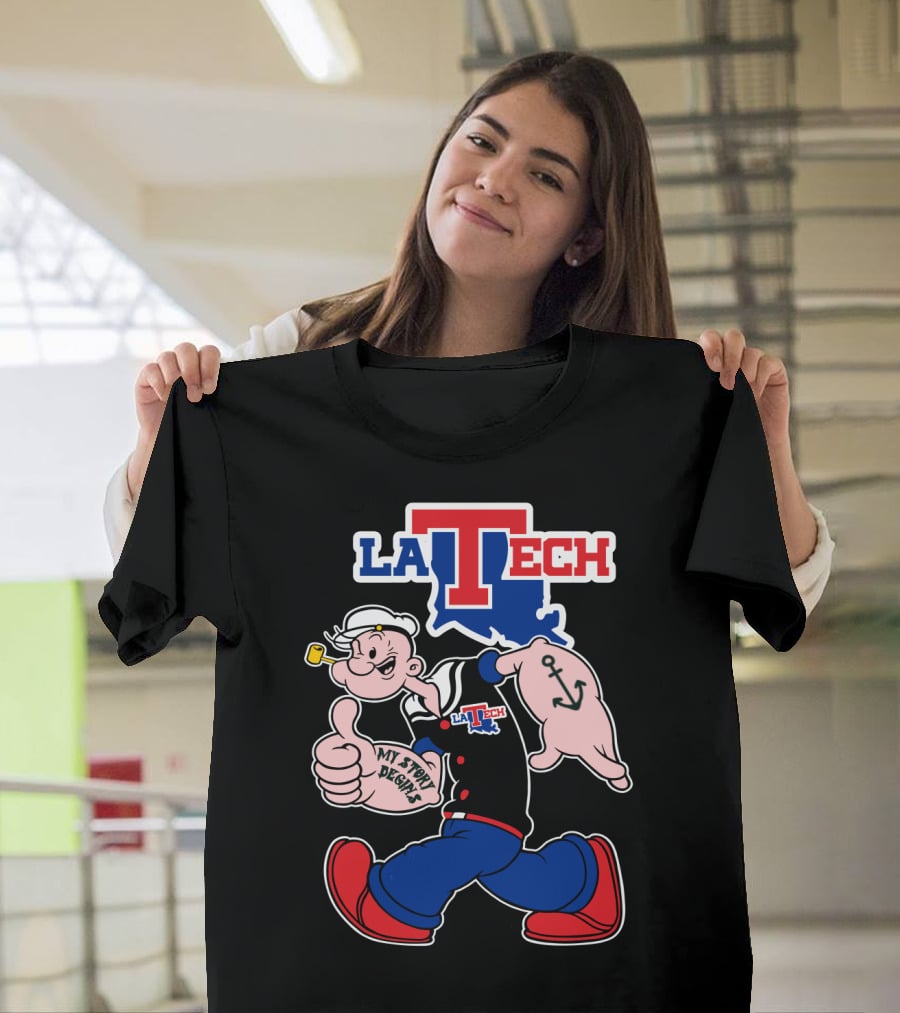 La Tech Bulldogs Popeye My Story Begins T-Shirt