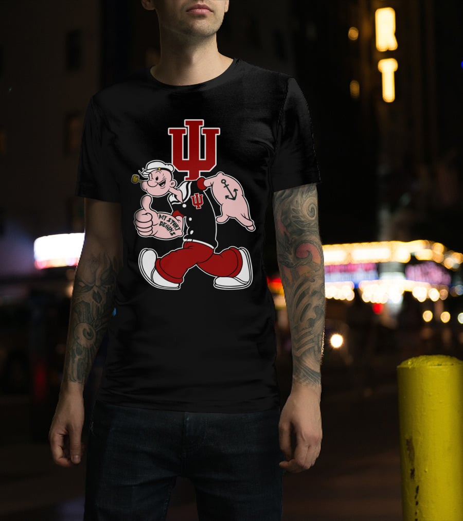 Indiana Hoosiers My Story Designs Popeye Crossover T-Shirt