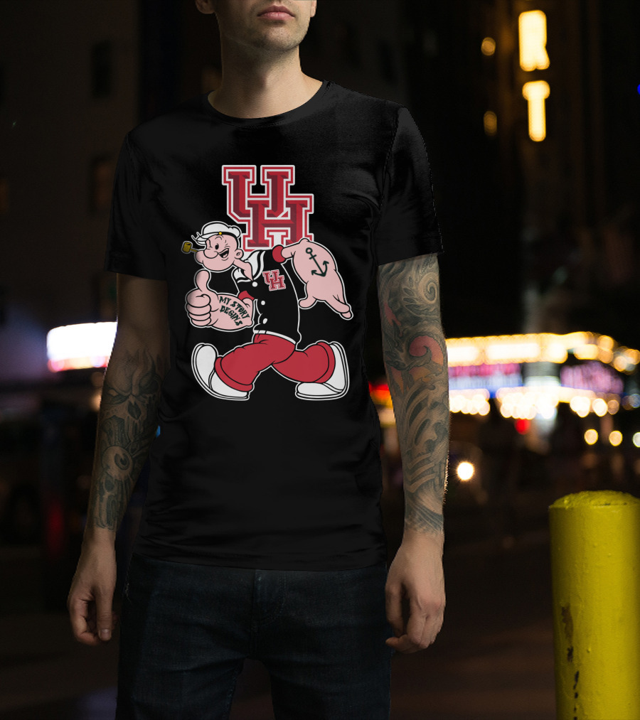 Uh Houston Cougars My Story Begins Popeye Anchor T-Shirt