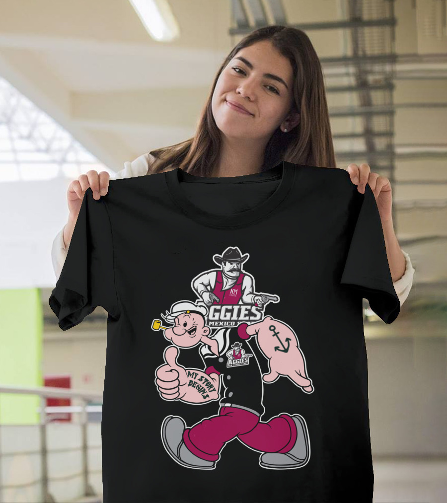 Popeye My Story Designs New Mexico State Aggies T-Shirt