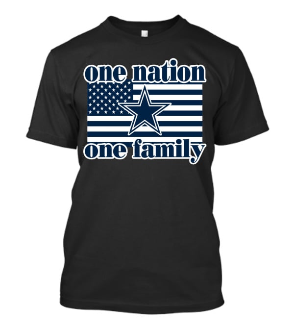 One Nation One Family Dallas Cowboys 24 American Flag Star T-Shirt