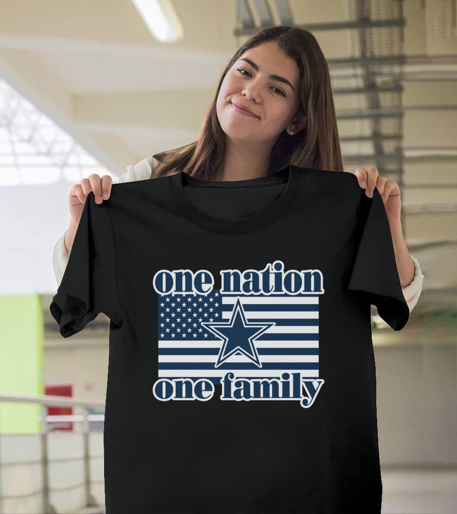 One Nation One Family Dallas Cowboys 24 American Flag Star T-Shirt