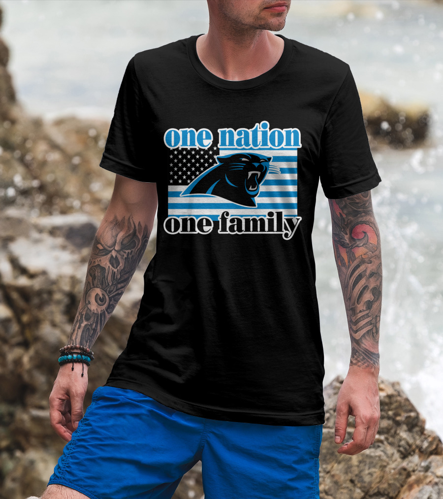 One Nation One Family Carolina Panthers 28 T-Shirt
