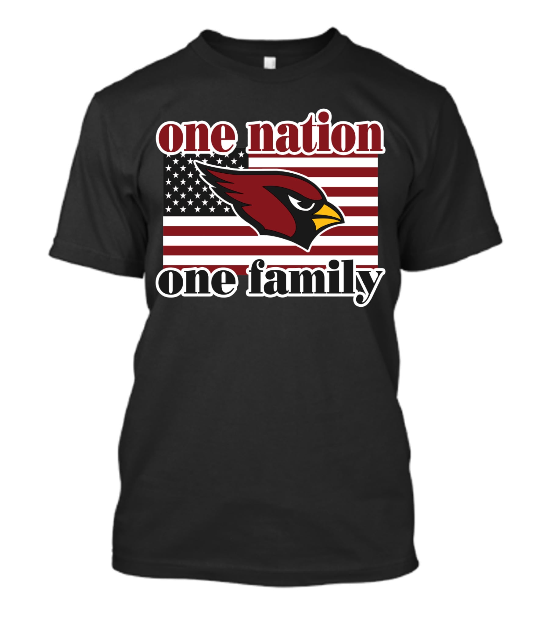 One Nation One Family Arizona Cardinals Flag T-Shirt