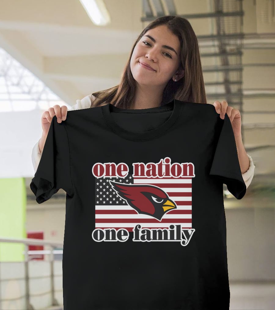 One Nation One Family Arizona Cardinals Flag T-Shirt