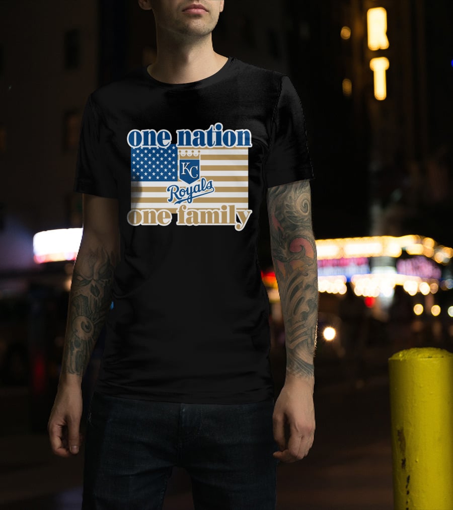 One Nation One Family Kc Royals American Flag T-Shirt