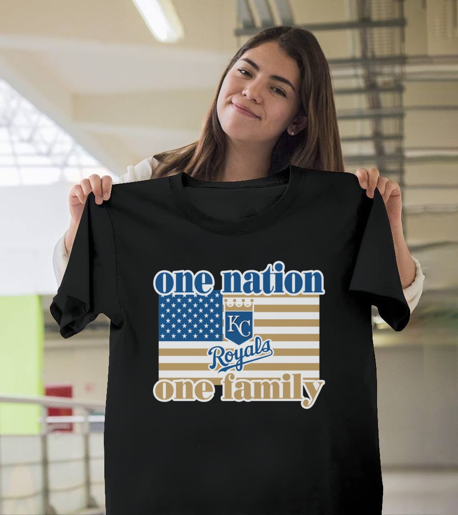 One Nation One Family Kc Royals American Flag T-Shirt