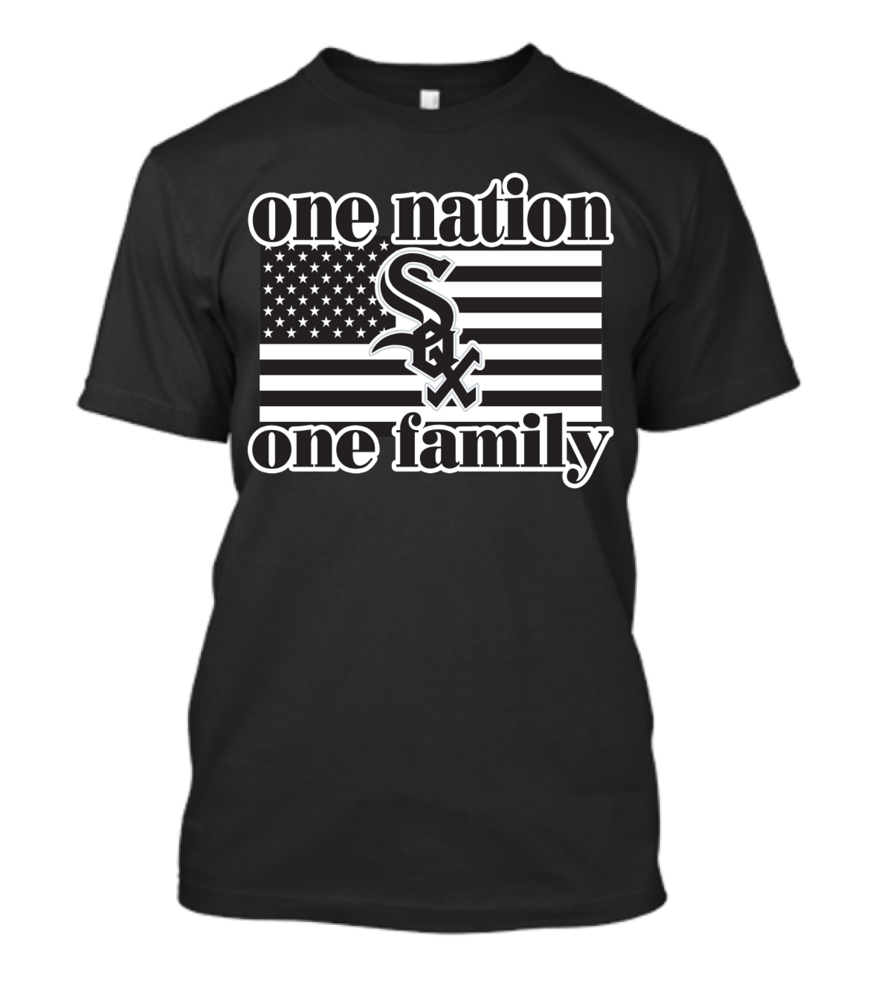 One Nation One Family Chicago White Sox American Flag Vintage Style T-Shirt