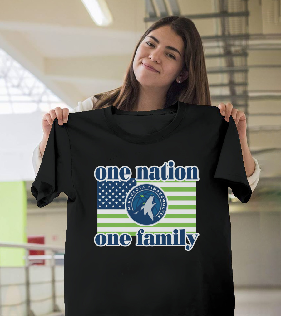 One Nation One Family Minnesota Timberwolves Flag T-Shirt