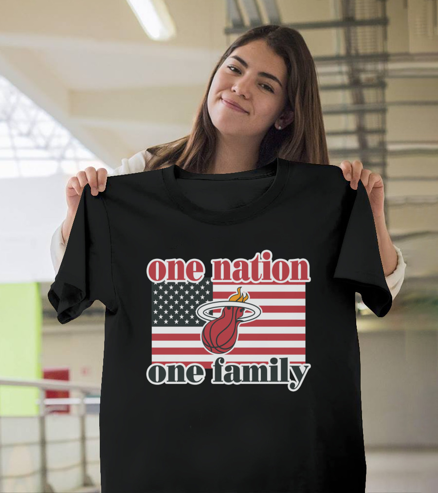 One Nation One Family Miami Heat American Flag T-Shirt