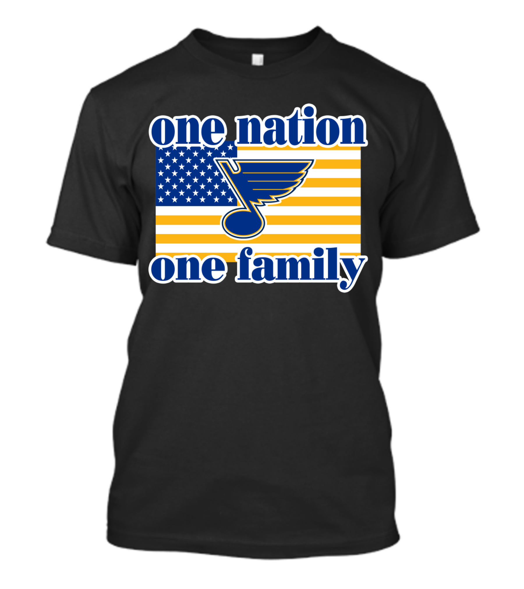 St Louis Blues One Nation One Family American Flag T-Shirt