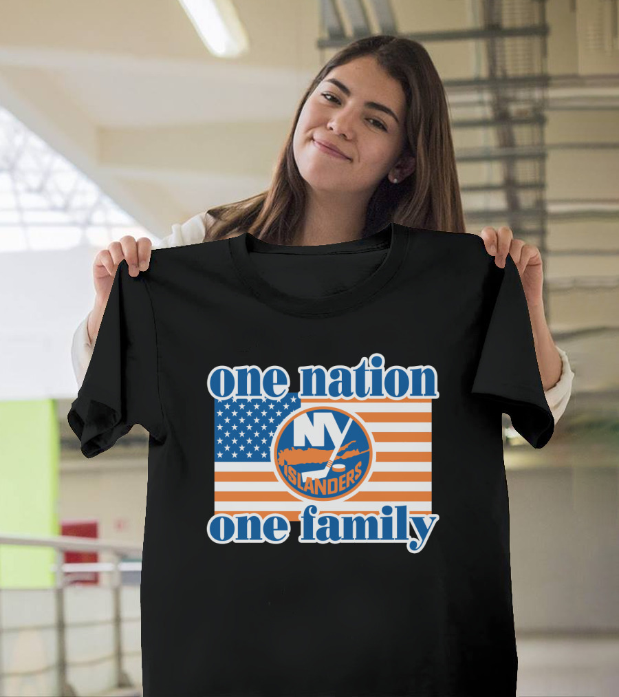 New York Islanders One Nation One Family American Flag T-Shirt