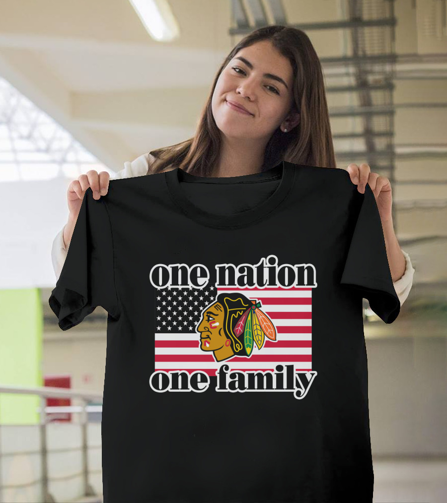 One Nation One Family 109 Chicago Blackhawks T-Shirt