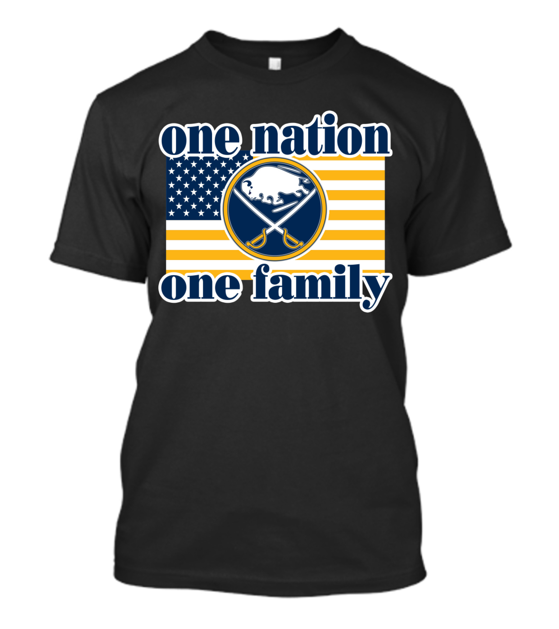 One Nation One Family Buffalo Sabres American Flag T-Shirt