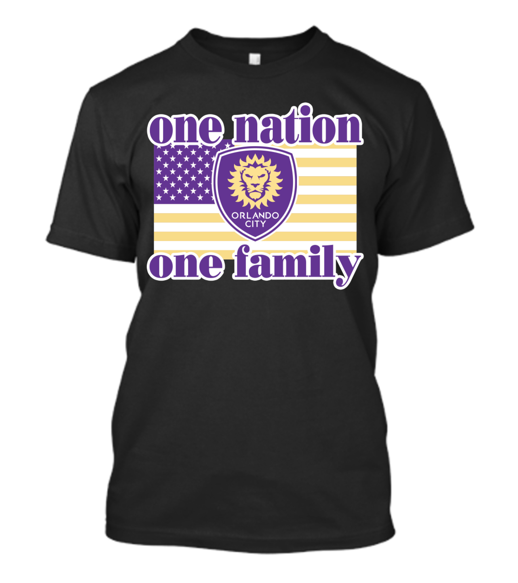 One Nation One Family Orlando City Sc American Flag Lion T-Shirt