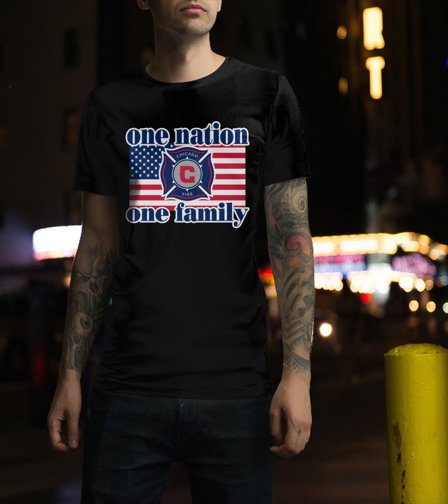Chicago Fire One Nation One Family American Flag T-Shirt