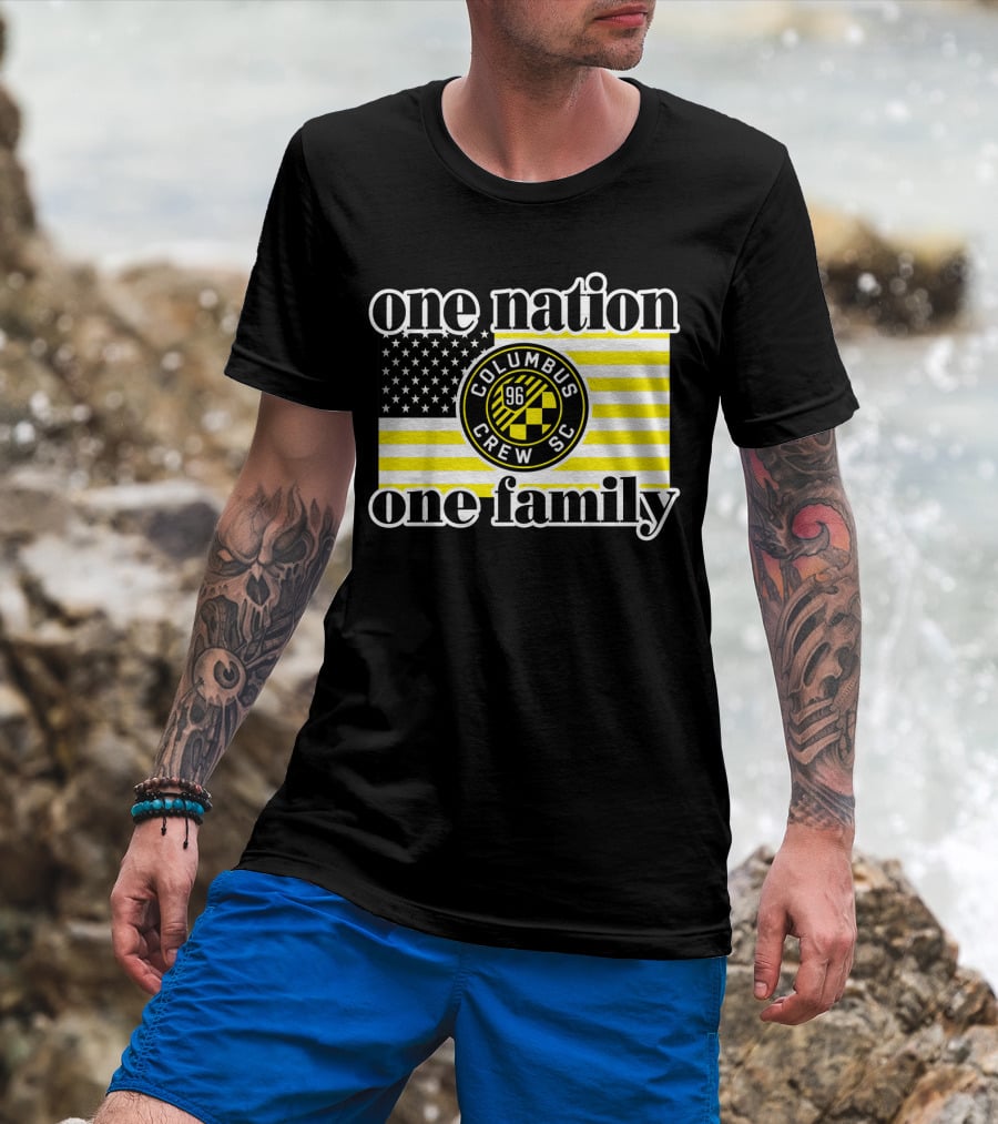 One Nation One Family Columbus Crew Sc 96 American Flag T-Shirt