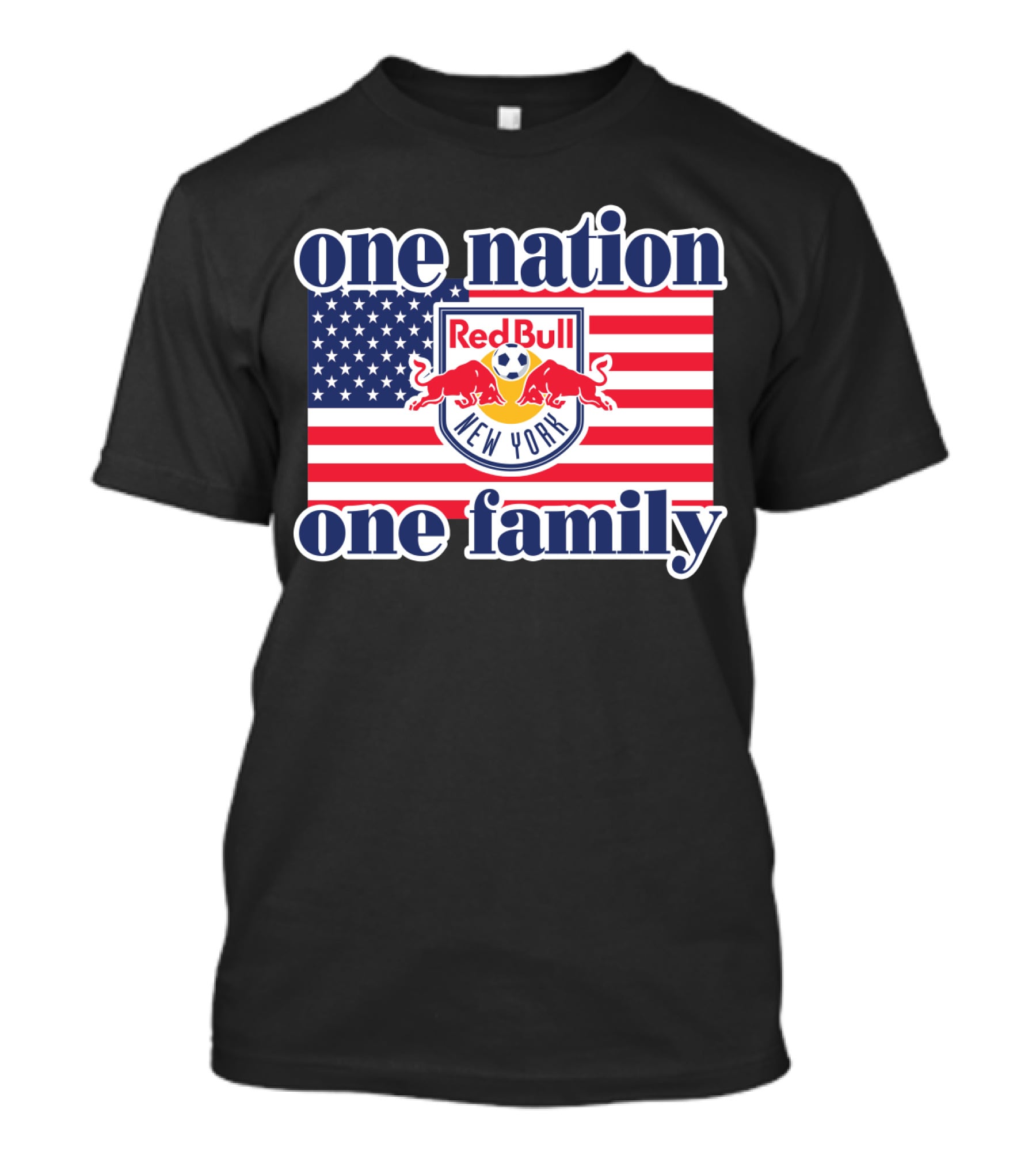 One Nation One Family Red Bull New York Us Flag T-Shirt