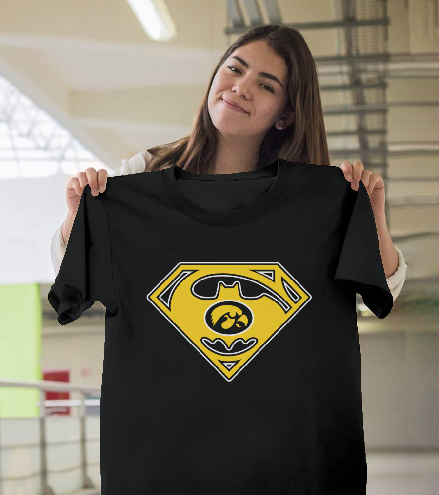 Iowa Hawkeyes Superman Batman Logo Combination T-Shirt