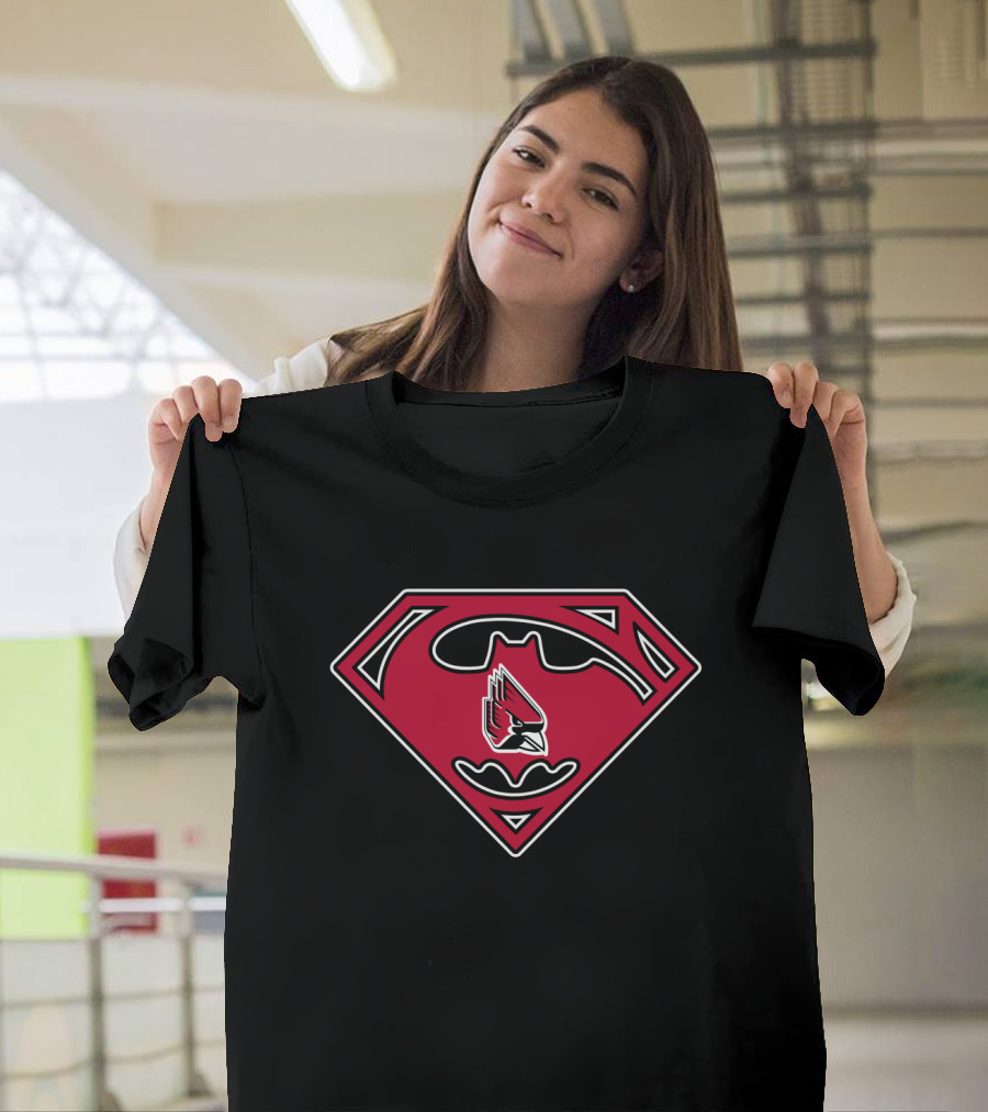 Ball State Cardinals 1993 Classic Superman Batman Mashup T-Shirt
