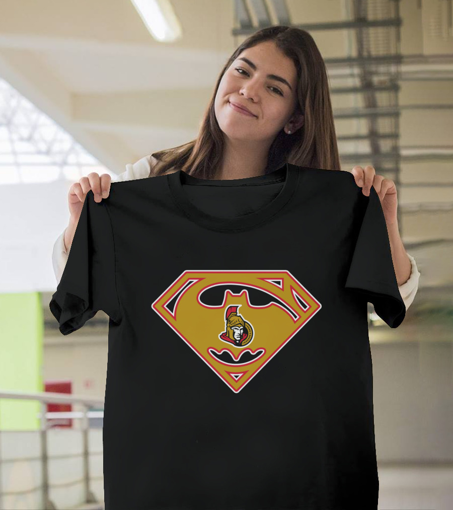 Ottawa Senators Batman Superman Logo Mashup 140 T-Shirt