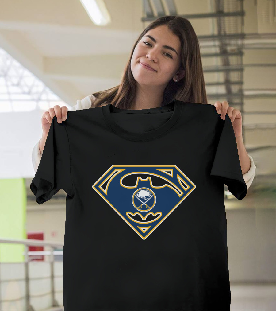 Buffalo Sabres Batman Superman Logo T-Shirt