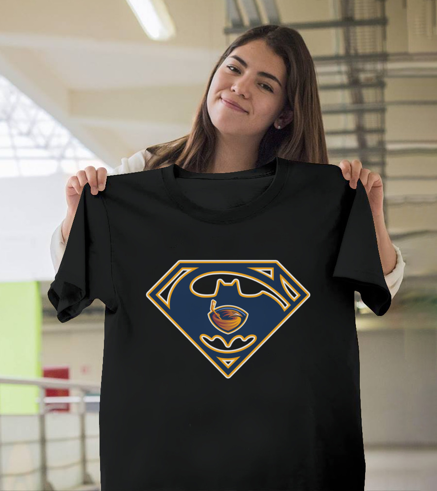 Atlanta Thrashers Batman Superman Logo Blend T-Shirt