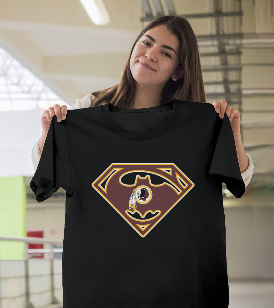 Washington Redskins Superman Batman Logo Mix T-Shirt