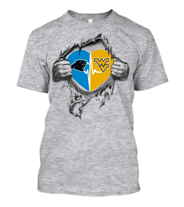 Panthers West Virginia Mountaineers Heartbeat T-Shirt
