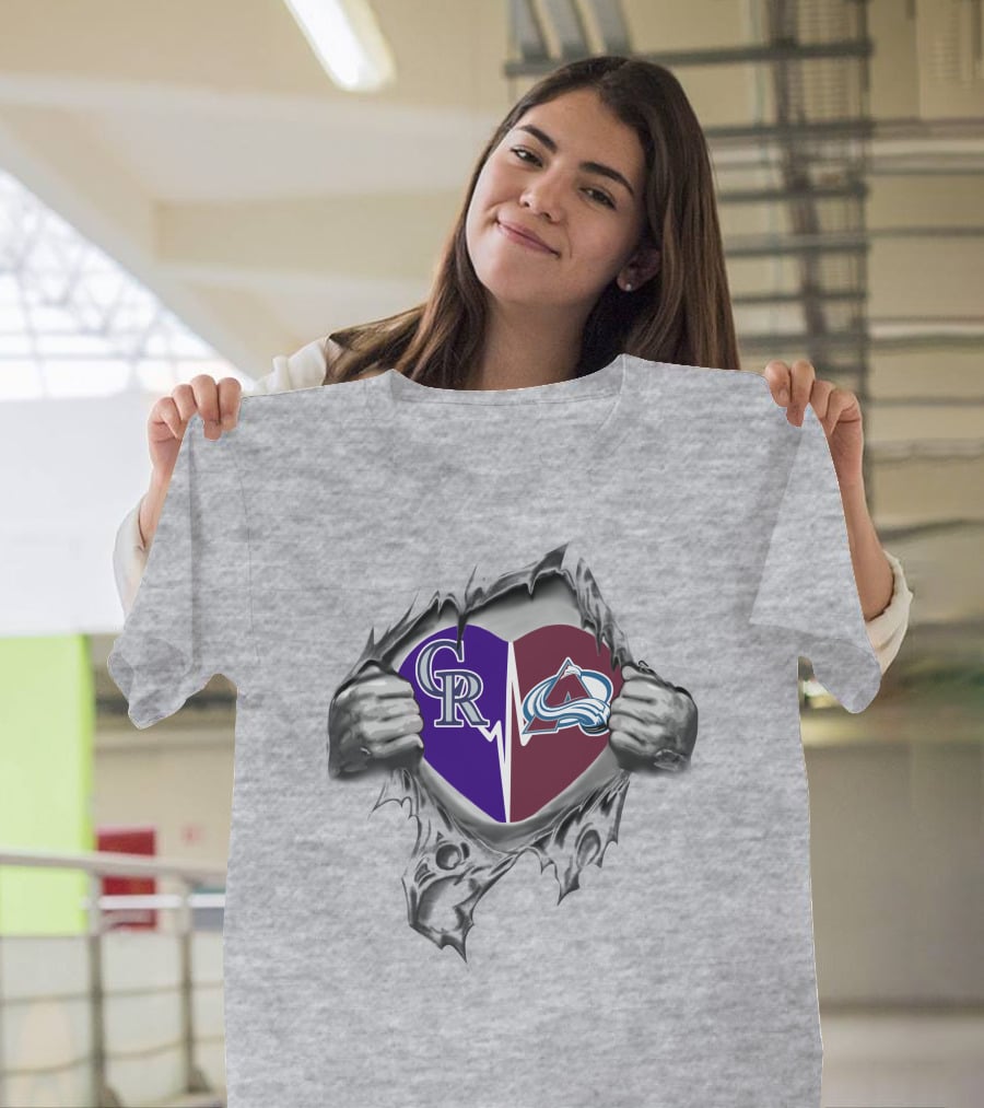 Rockies Avalanche Heartbeat Passion T-Shirt
