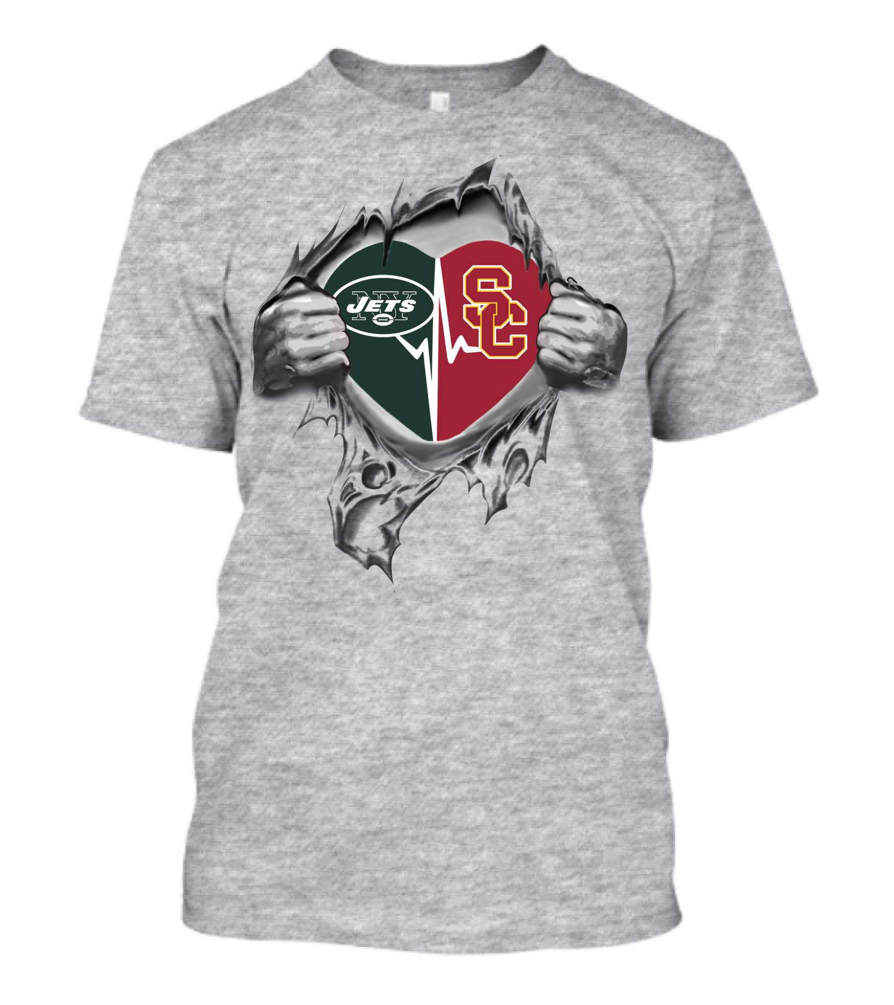 Jets Usc Heartbeat Loyalty And Passion T-Shirt