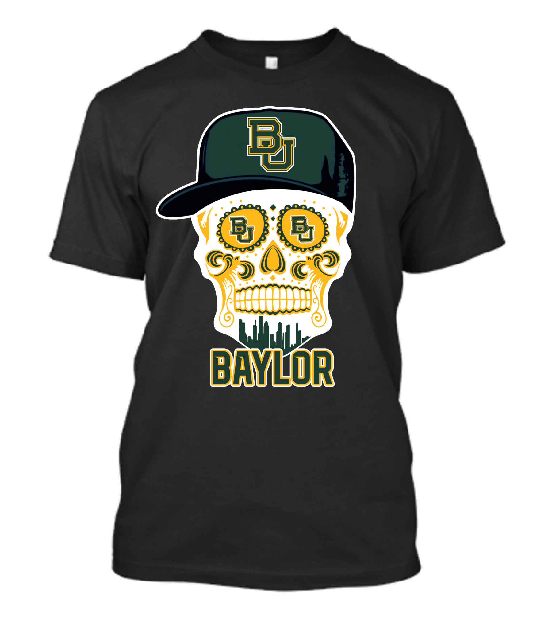 Baylor Bears Bu Skull Cap T-Shirt