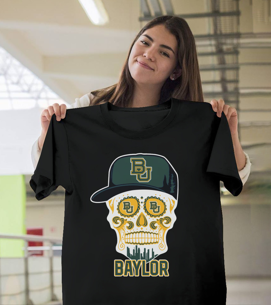 Baylor Bears Bu Skull Cap T-Shirt
