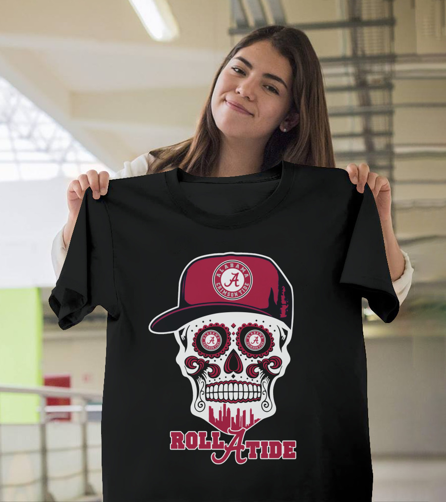 Alabama Crimson Tide Skull Roll Tide T-Shirt