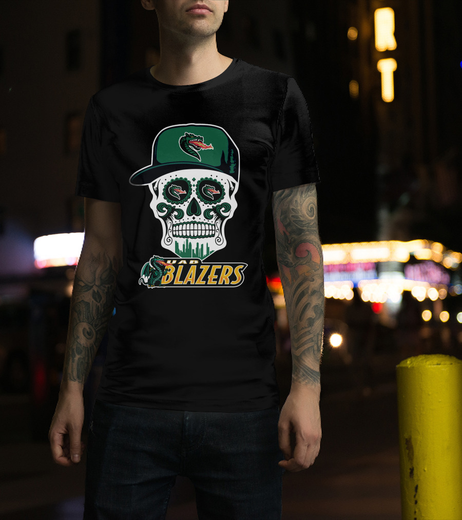 Uab Blazers Skull Sugar Day Of The Dead Style T-Shirt