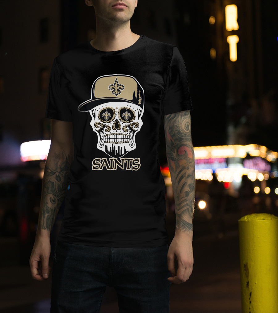 Saints Skull Fleur-De-Lis New Orleans Funny T-Shirt