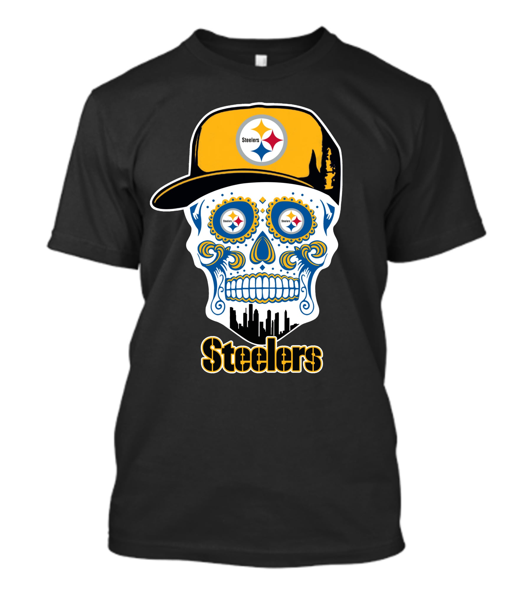 Steelers Skull Cap Pittsburgh Football Team T-Shirt