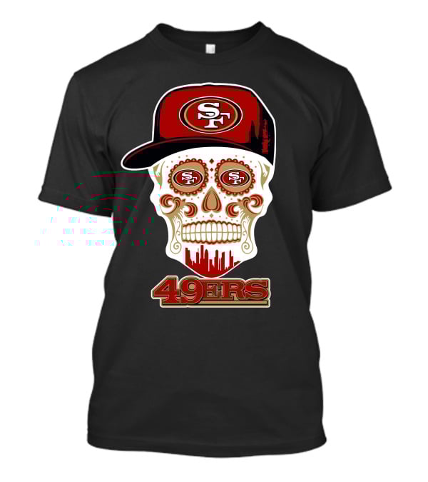 49ers Skull With San Francisco Hat And Funny T-Shirt