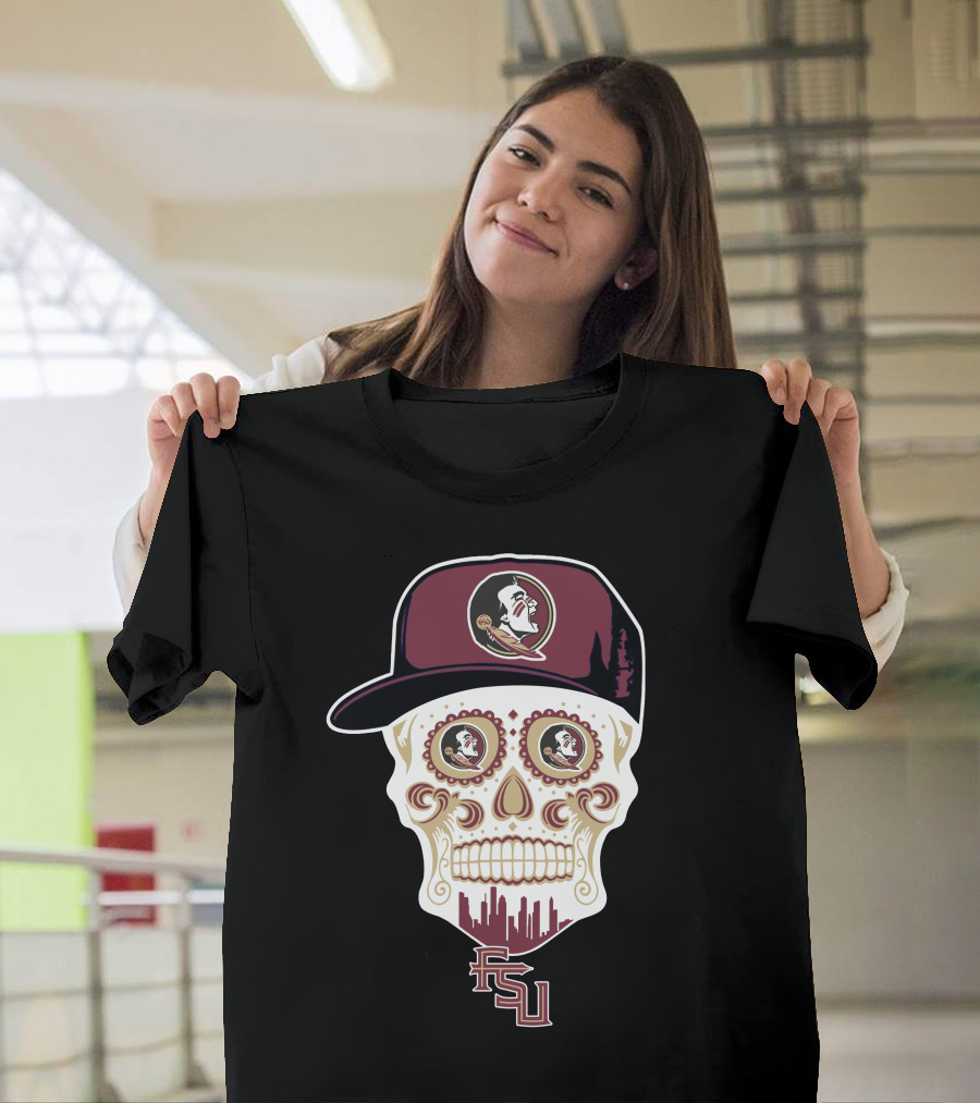 Florida State Seminoles Skull With Logo And Fsu T-Shirt