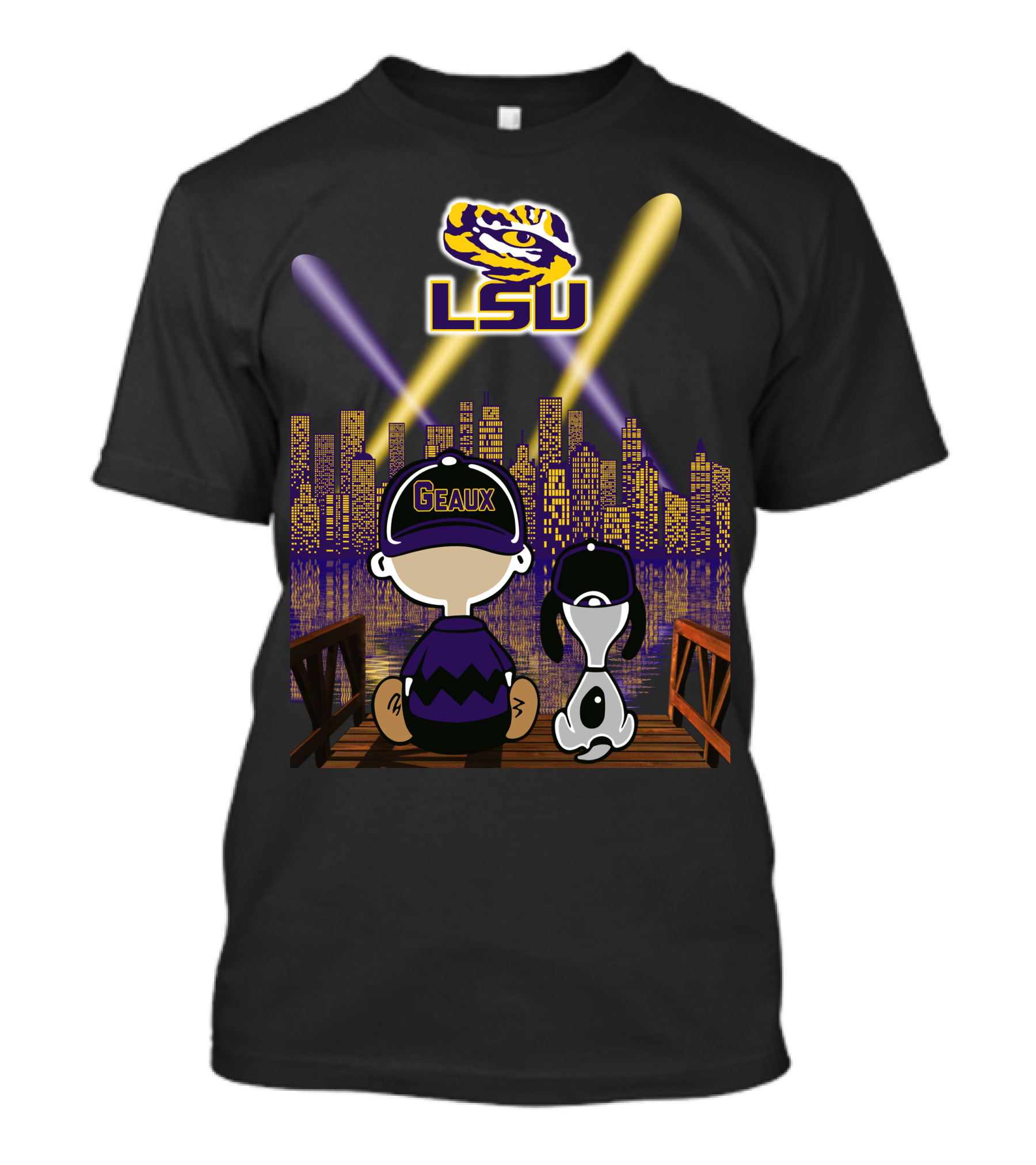 Geaux Lsu Tigers 62 City Lights Night Skyline T-Shirt