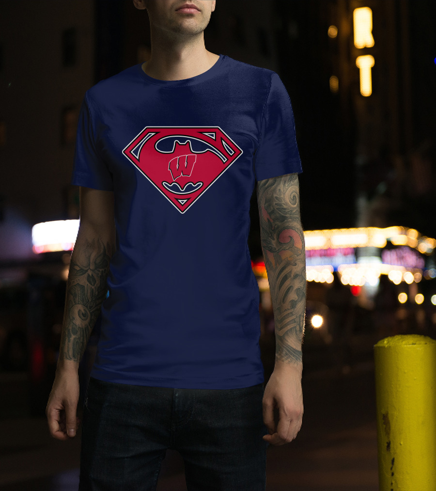 Wisconsin Badgers Superman Logo Fusion T-Shirt