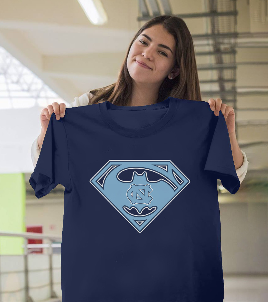 North Carolina Tar Heels Superman Batman Logo Mashup T-Shirt